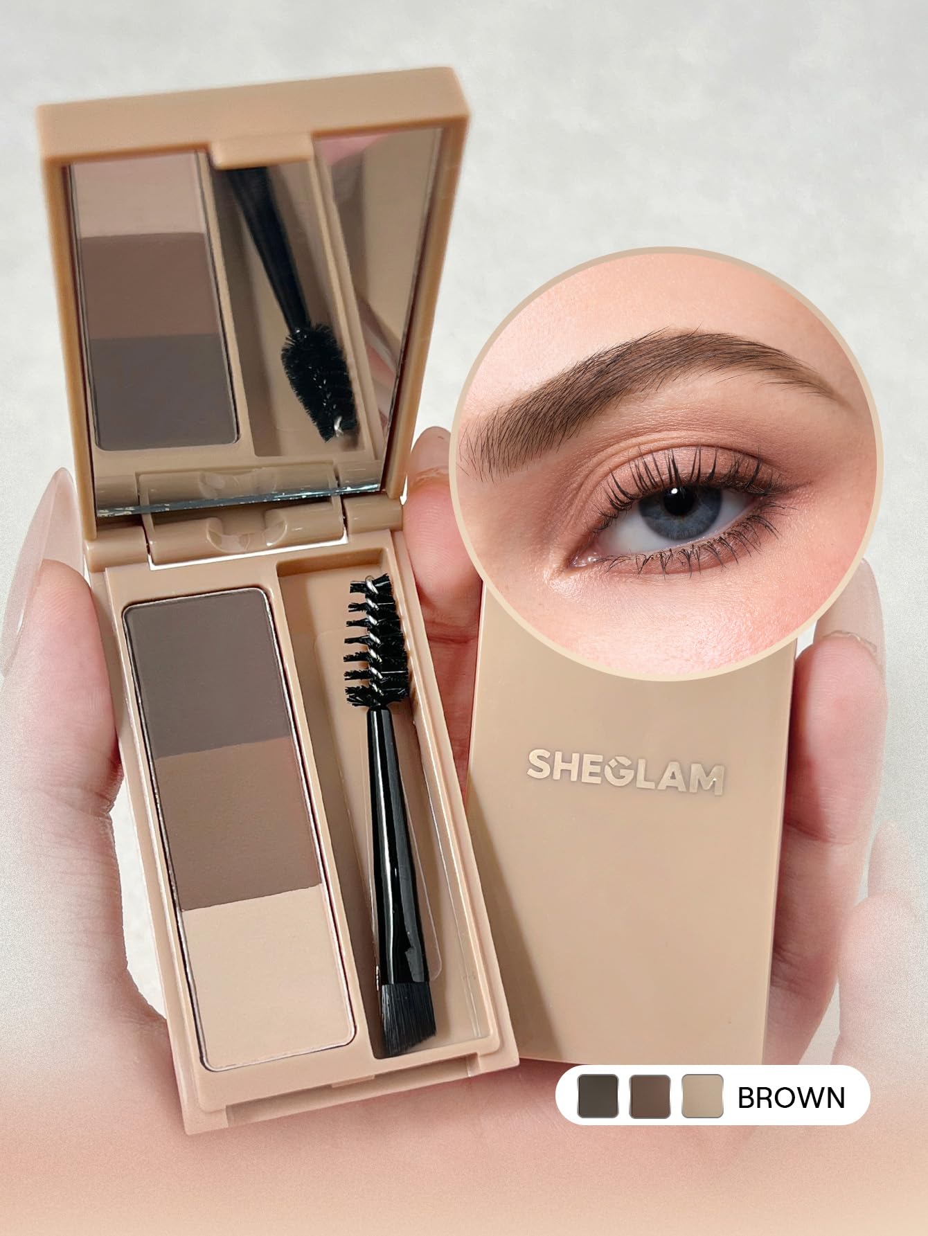 SHEGLAM paleta para cejas, polvo suave para rellenar con facilidad