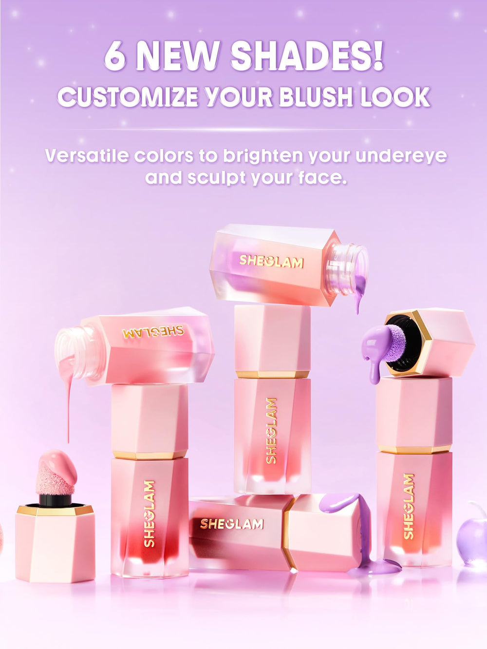 SHEGLAM rubor líquido rosa 007 acabado natural para un look diario sutil.