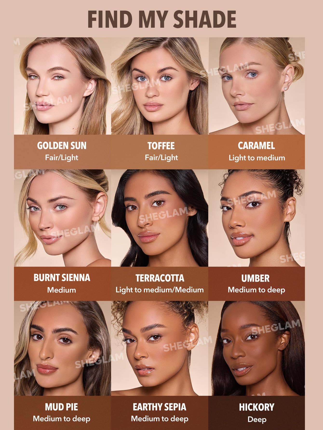SHEGLAM Sun Beam Matte Bronzer Burnt Sienna acabado con brillo suave para bronce natural