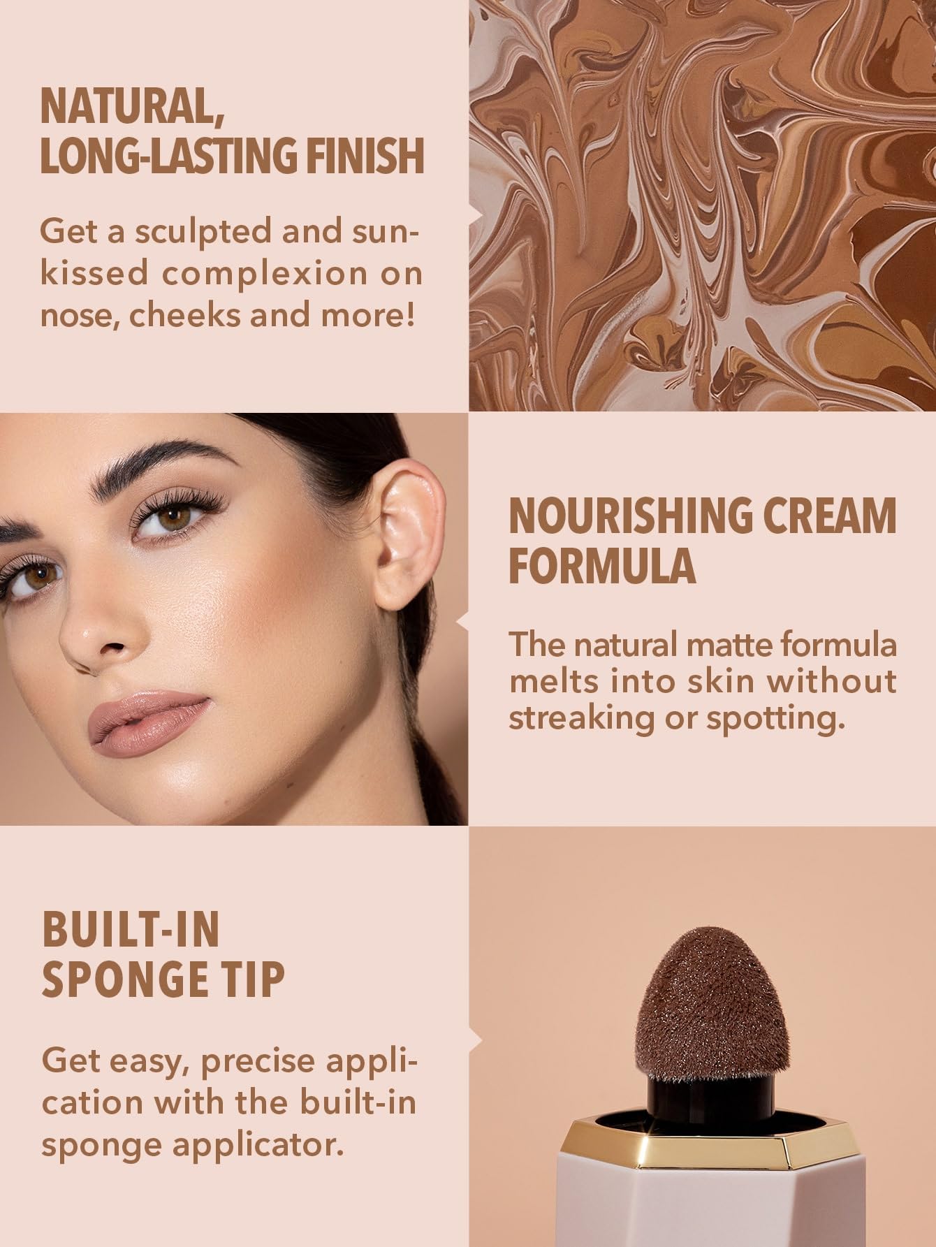 SHEGLAM textura crema-gel facilita mezcla suave.