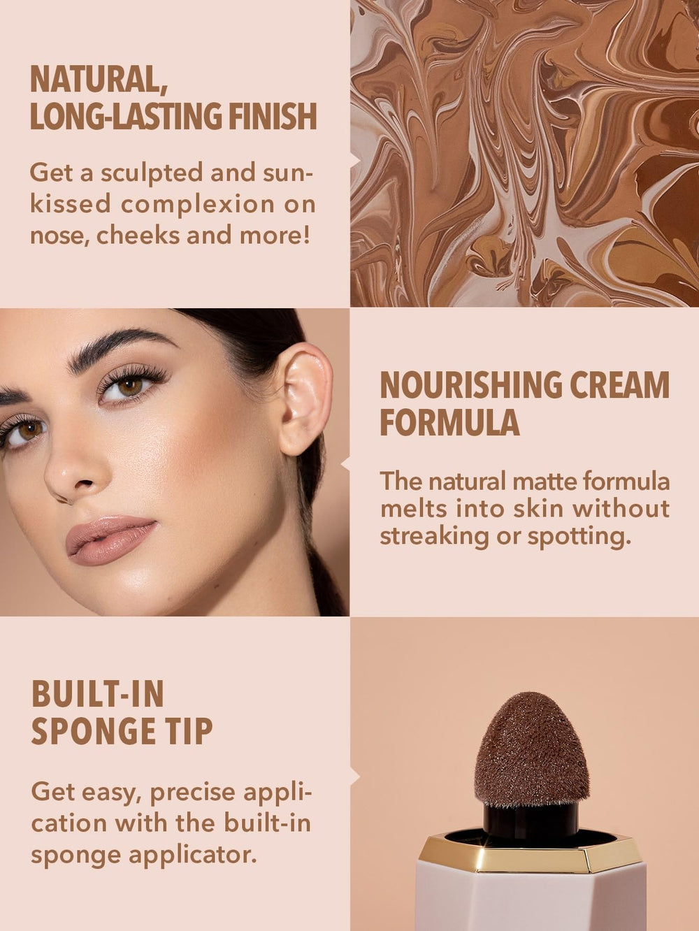 SHEGLAM textura crema-gel facilita mezcla suave.
