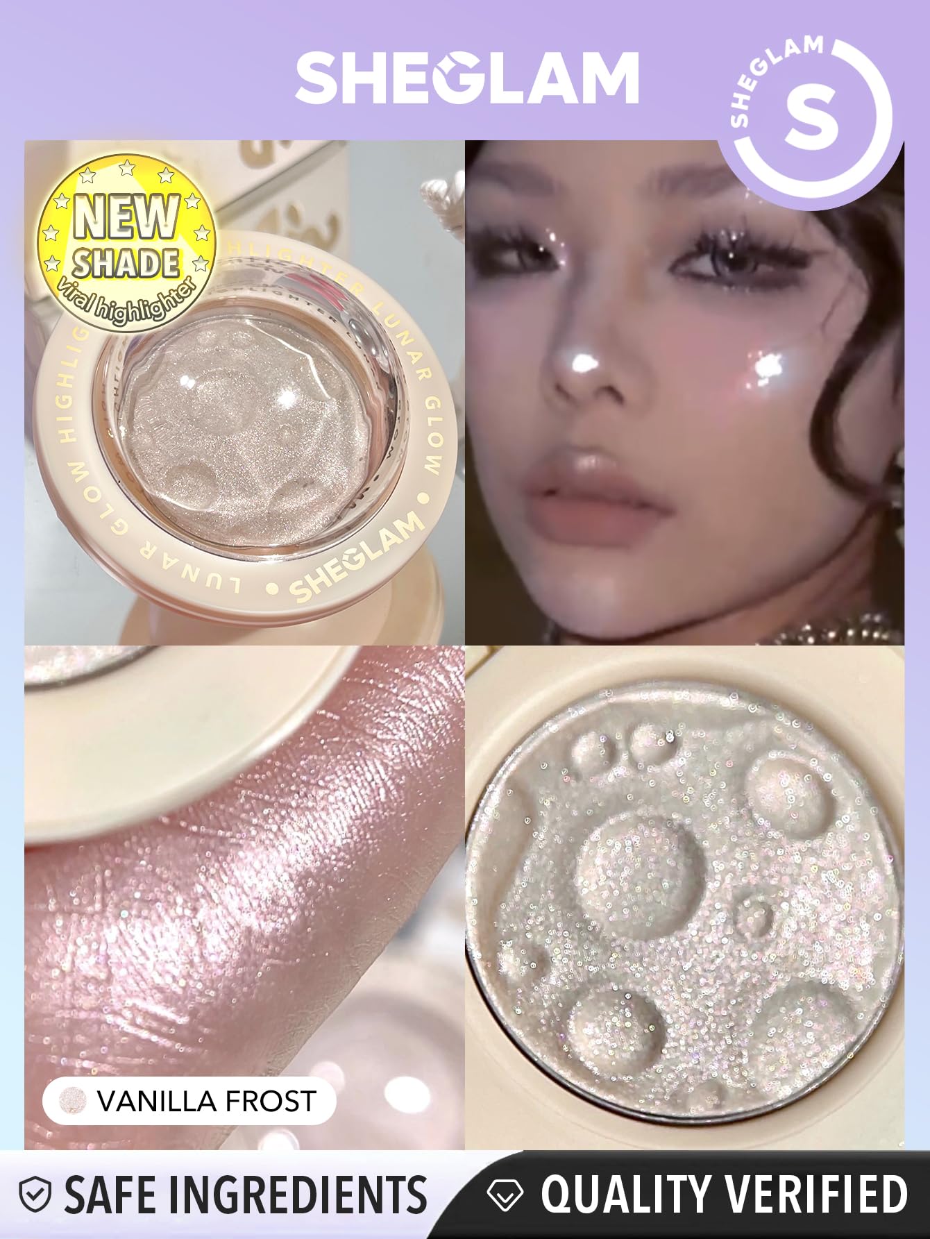 SHEGLAM sombra cremosa tono vainilla-nieve para párpados luminosos.