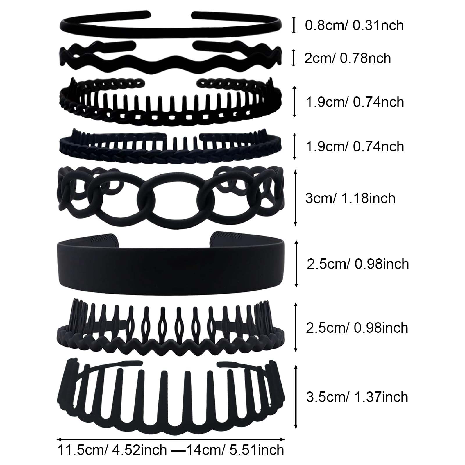 SHEHARUHI banda cabello curva antideslizante con dientes para fijación suave.