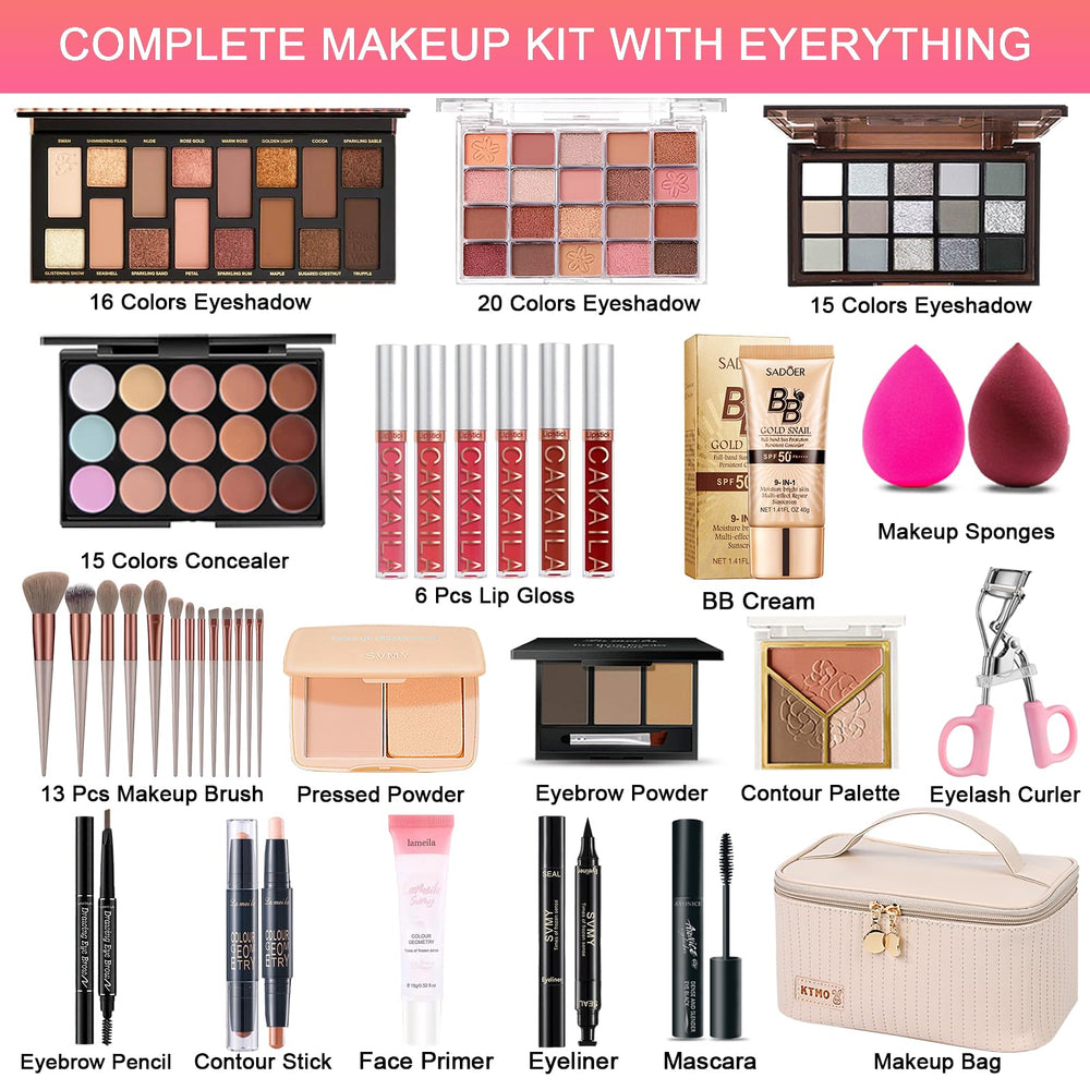 SHELAKIN kit todo-en-uno de maquillaje: paletas de sombras tonos tierra para estilo natural.