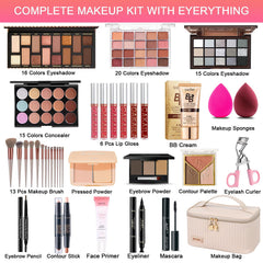 SHELAKIN kit todo-en-uno de maquillaje: paletas de sombras tonos tierra para estilo natural.