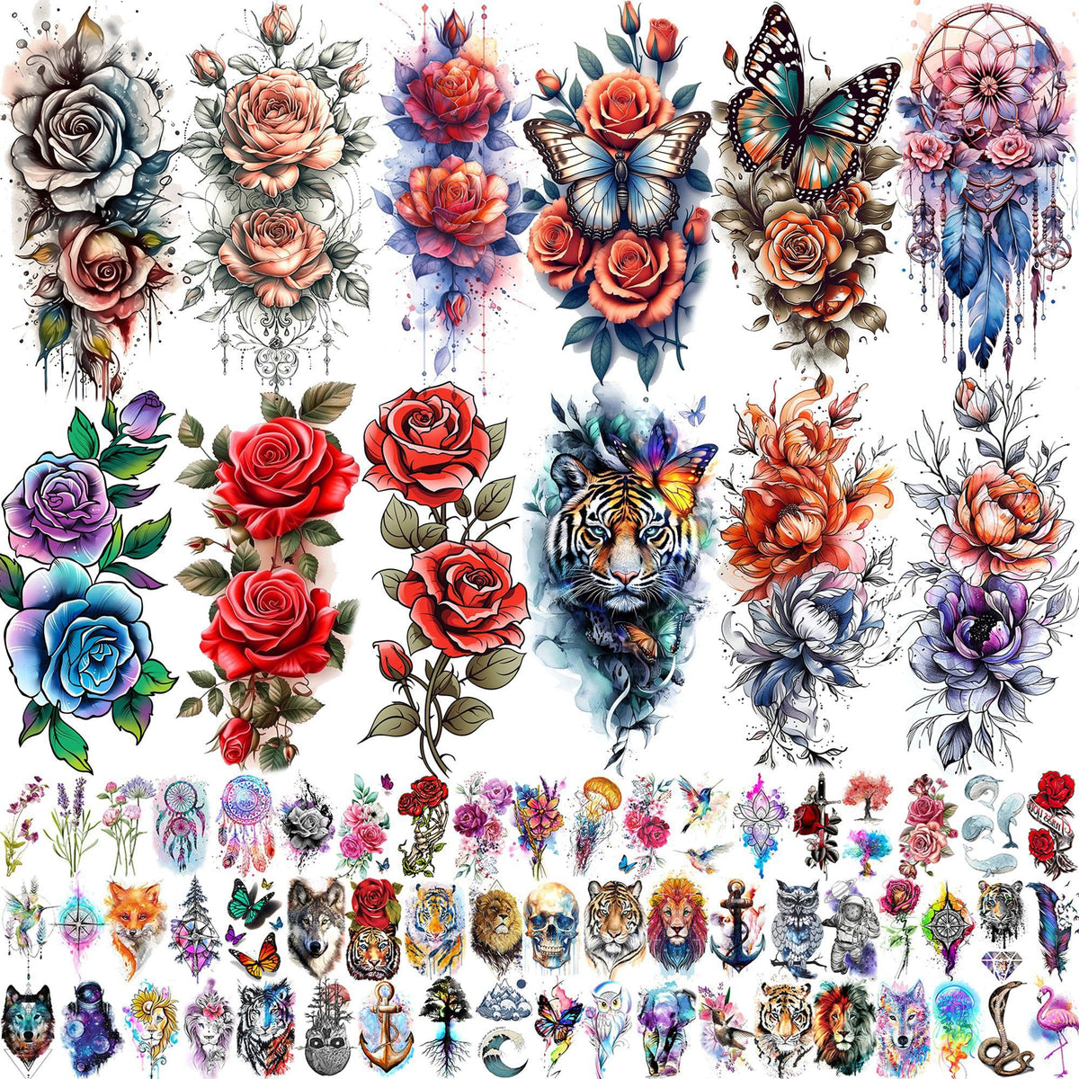 SHELYEXIEN rosas acuarela en manga completa, aspecto realista