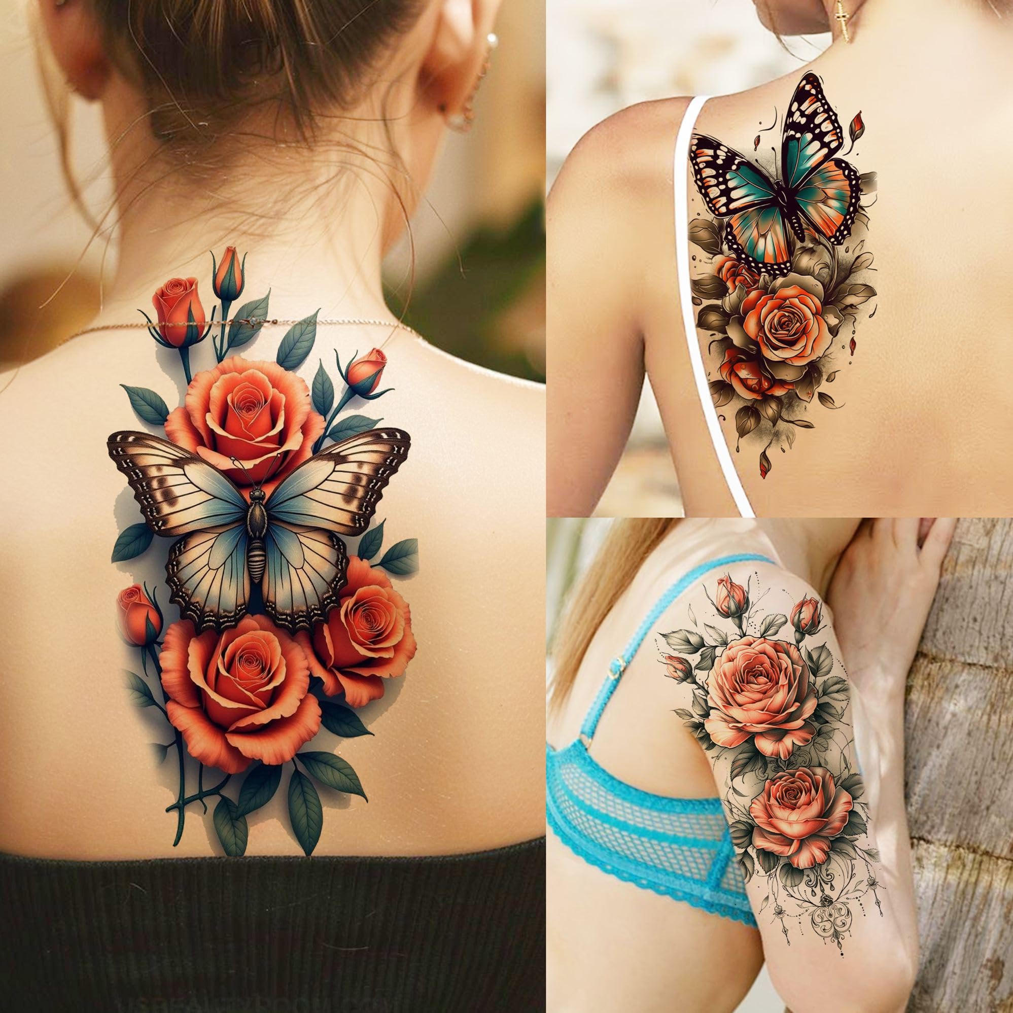 SHELYEXIEN tatuajes 3D de flores para un look duradero