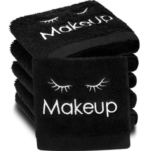 Shimeyao, toallas de maquillaje negras, paquete de 12 para uso diario.