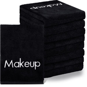Shimeyao toallas maquillaje negro 13x13 para limpieza facial suave.