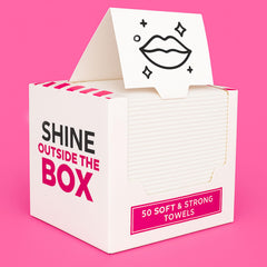 Shimmer Anna Shine XL toalla facial desechable en empaque de 50, limpieza diaria