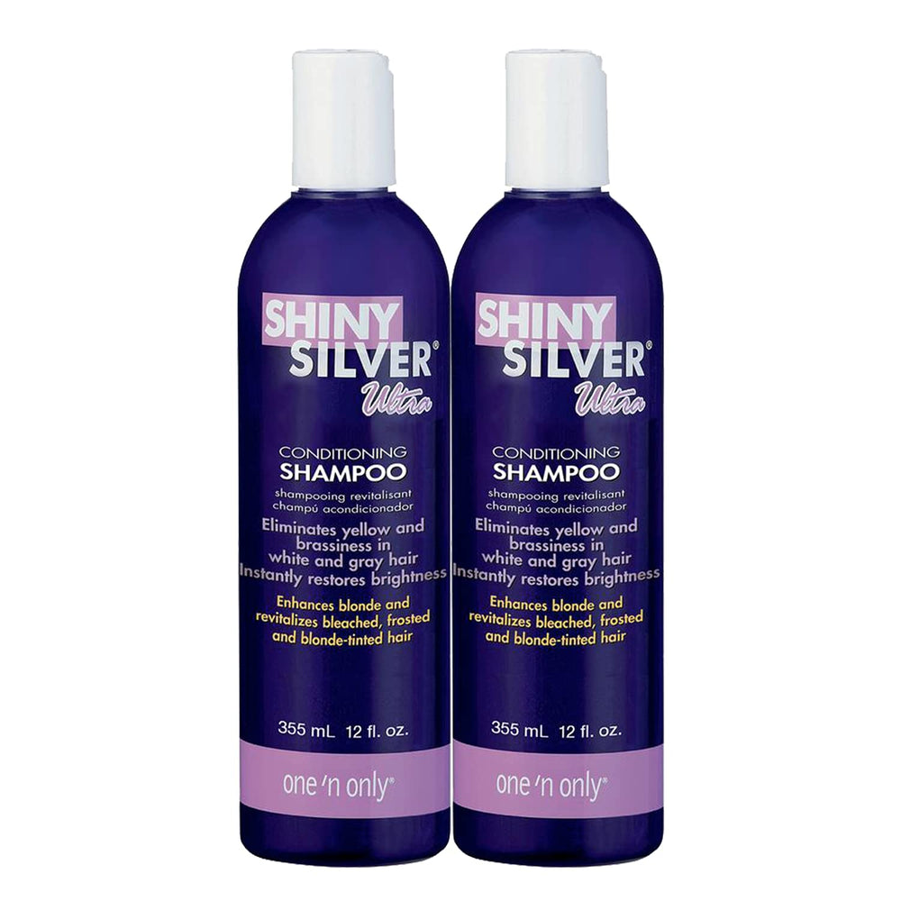 SHINY SILVER Champú Ultra Acondicionador, botella frontal, brillo suave para rubios.