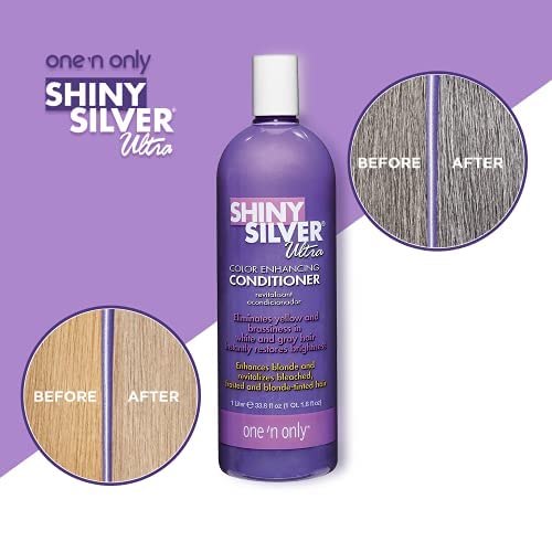 SHINY SILVER Champú Ultra Acondicionador, cabello con brillo y textura suave tras el lavado.