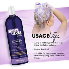 SHINY SILVER Champú Ultra Acondicionador, cabello blanco o gris, mejora brillo y manejabilidad.