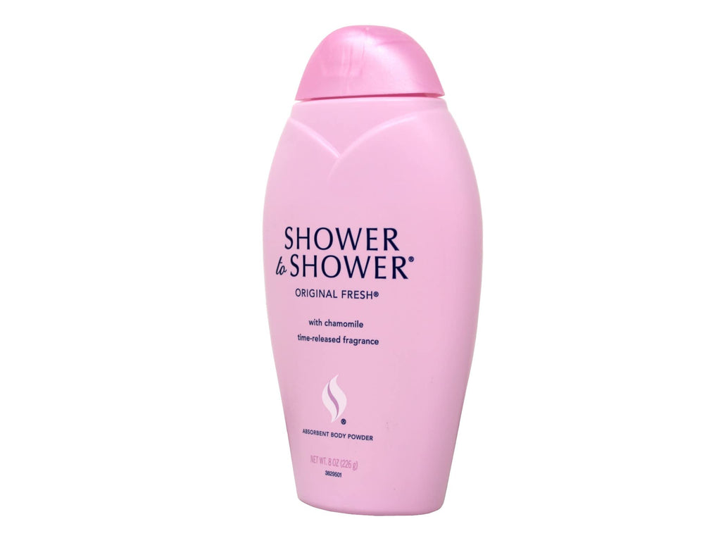 Shower To Shower fragancia original en frasco, aroma suave que perdura.
