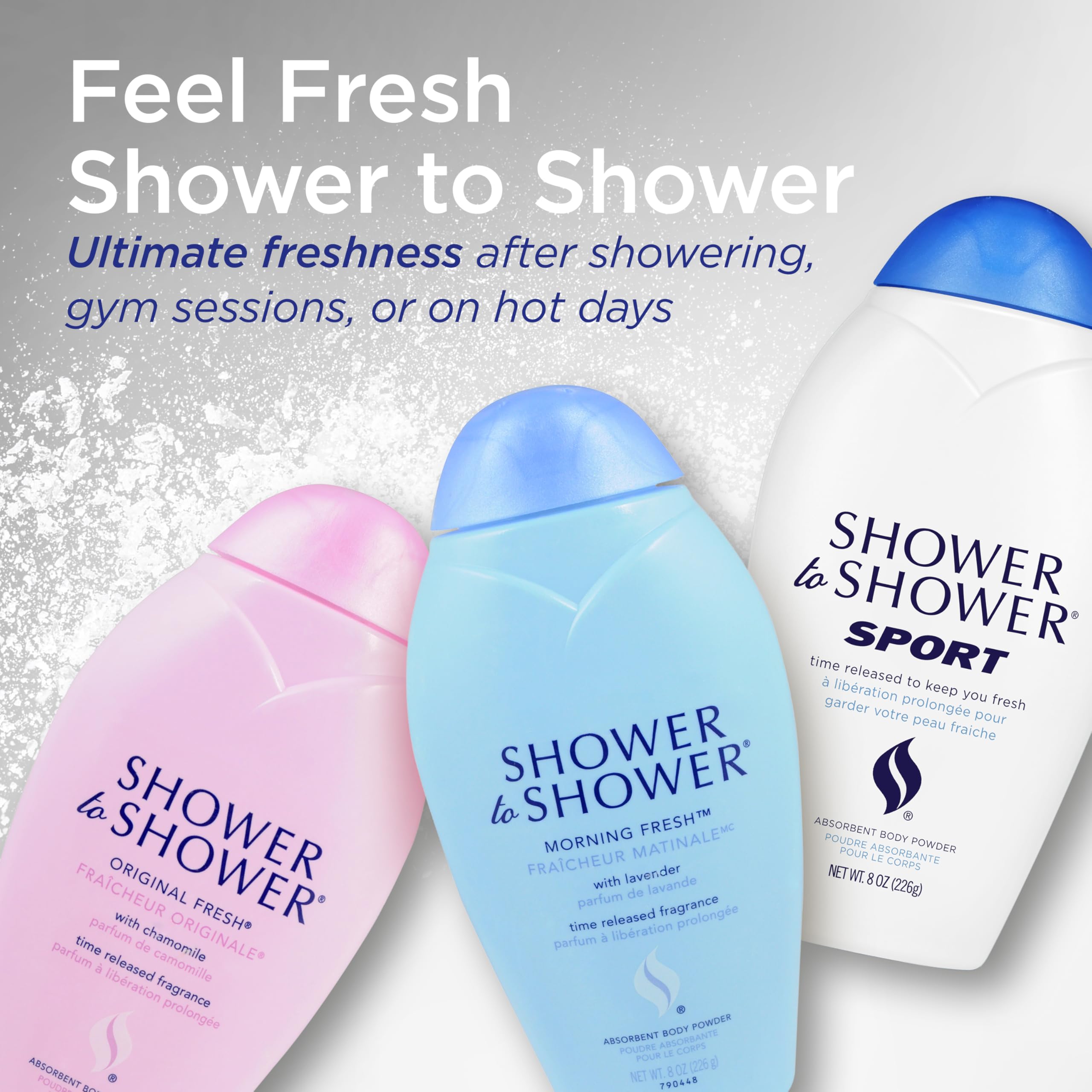 Shower To Shower Original textura suave sin talco para piel sensible.