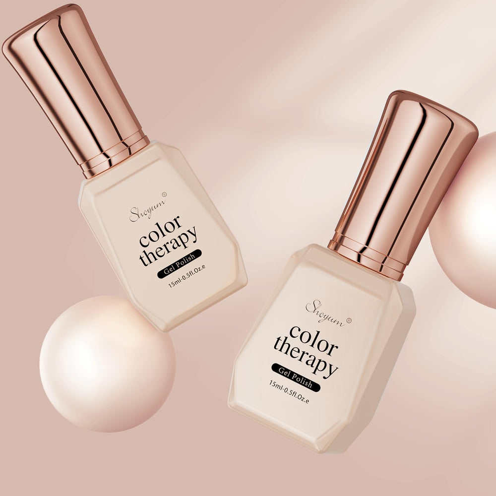 SHOYUM gel nude pink, brillo suave para uñas pulidas.