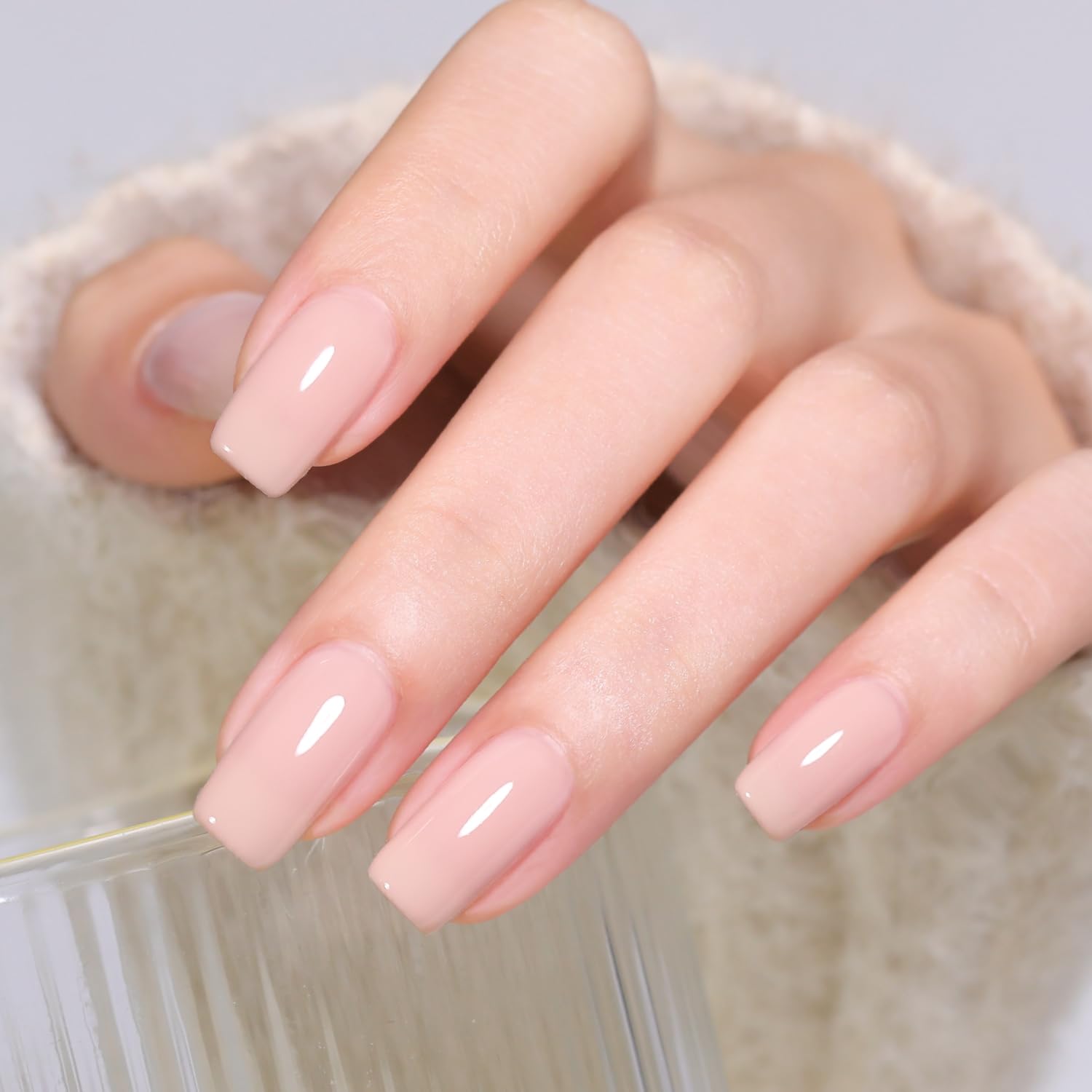 SHOYUM esmalte gel nude pink, kit práctico para manicure en casa.