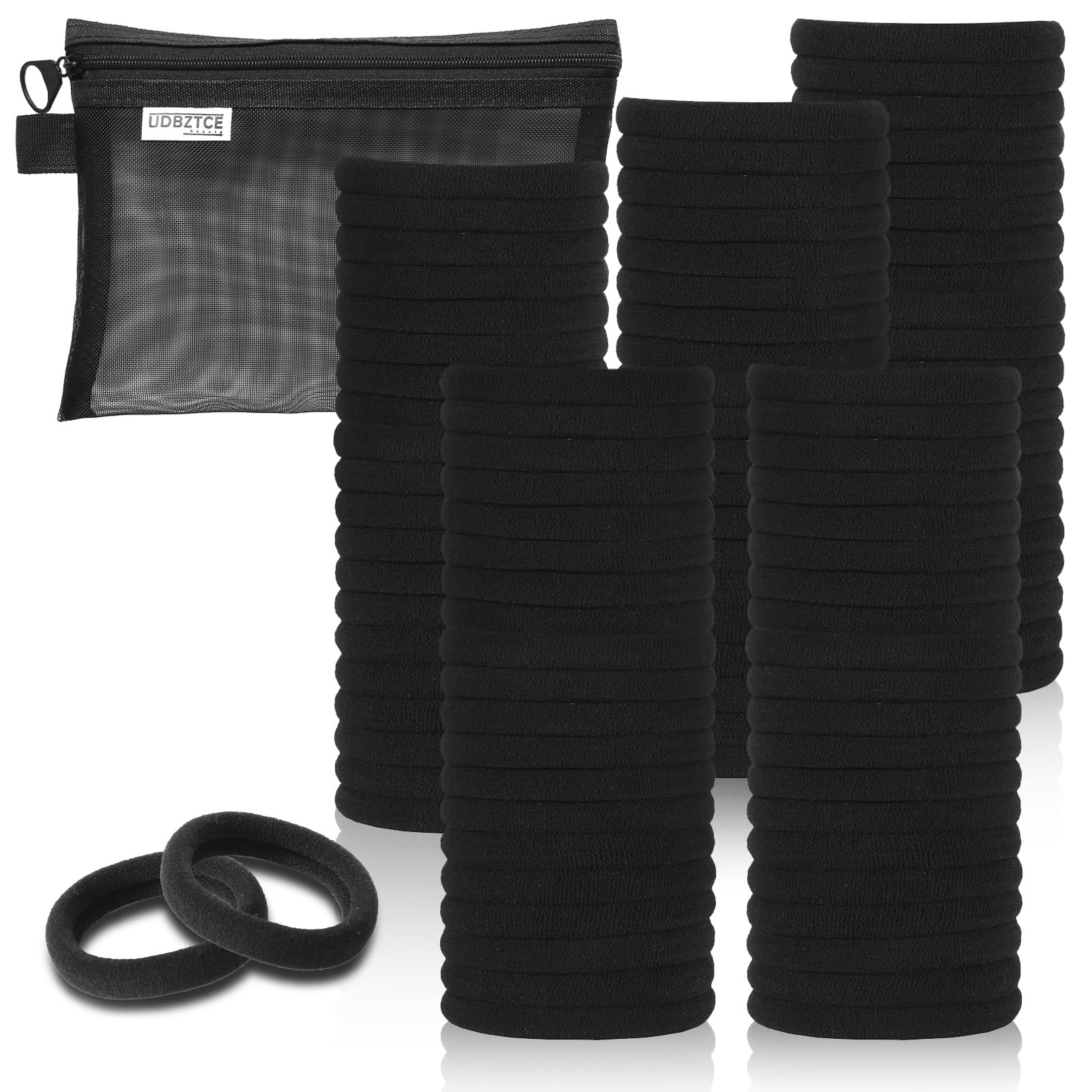 Shrandi lazos para cabello negro en un pack de 100, ideal para peinados duraderos.