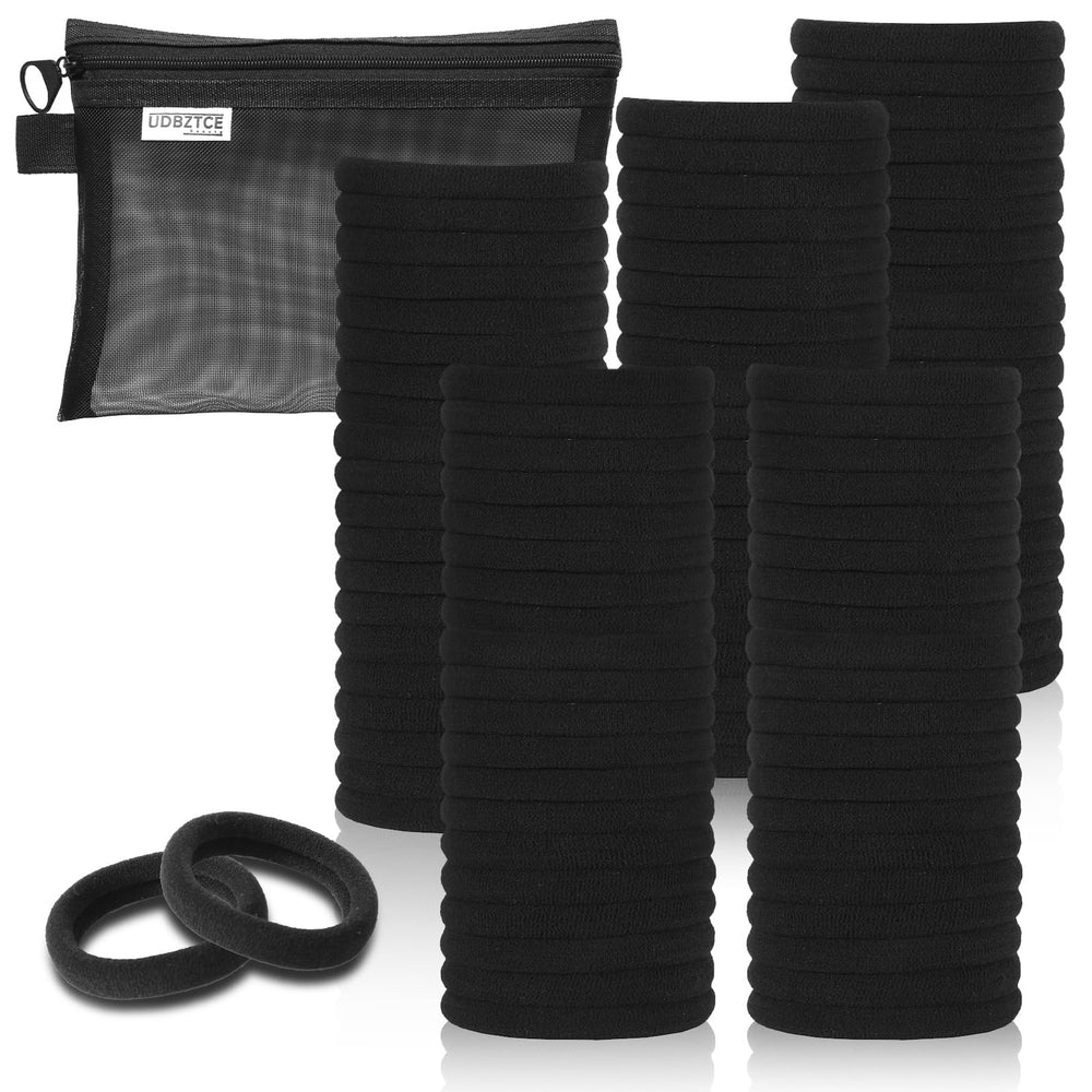 Shrandi lazos para cabello negro en un pack de 100, ideal para peinados duraderos.