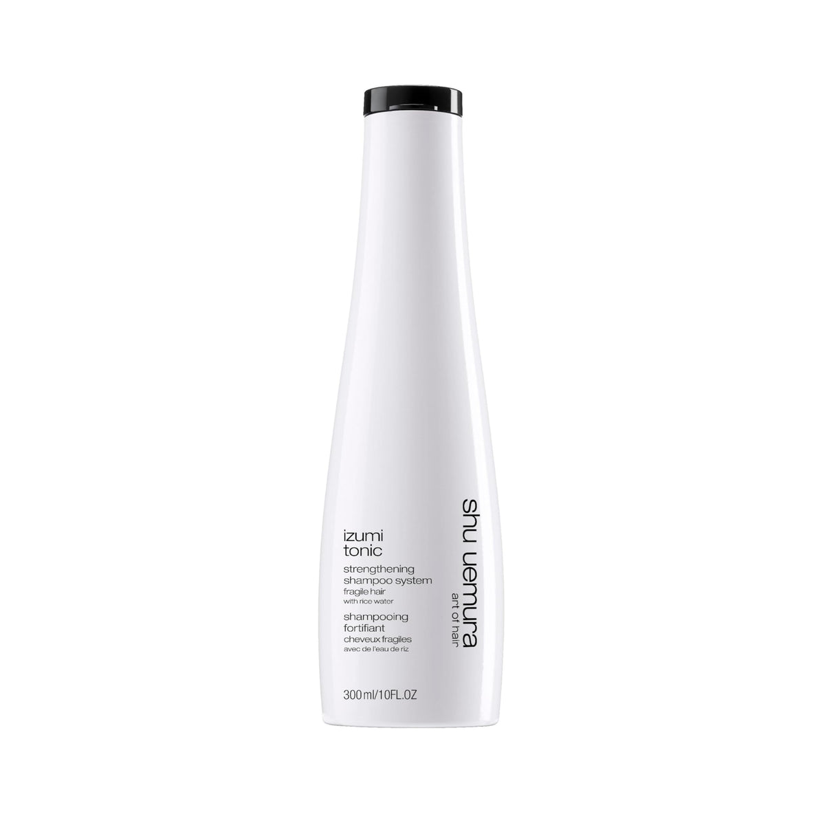 Izumi Tonic de shu uemura art of hair, botella frontal, hidratación y fortalecimiento visibles