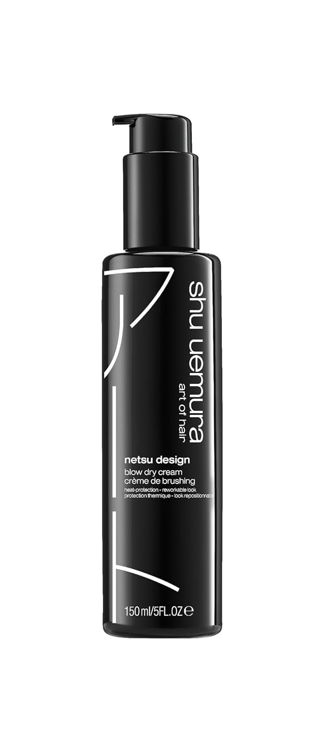 shu uemura art of hair Netsu Design Blow Dry Cream, envase visible, protege del calor y aporta volumen.