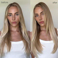 Aplicación de Shu Uemura Art of Hair Ultimate Reset en la palma para distribución suave.