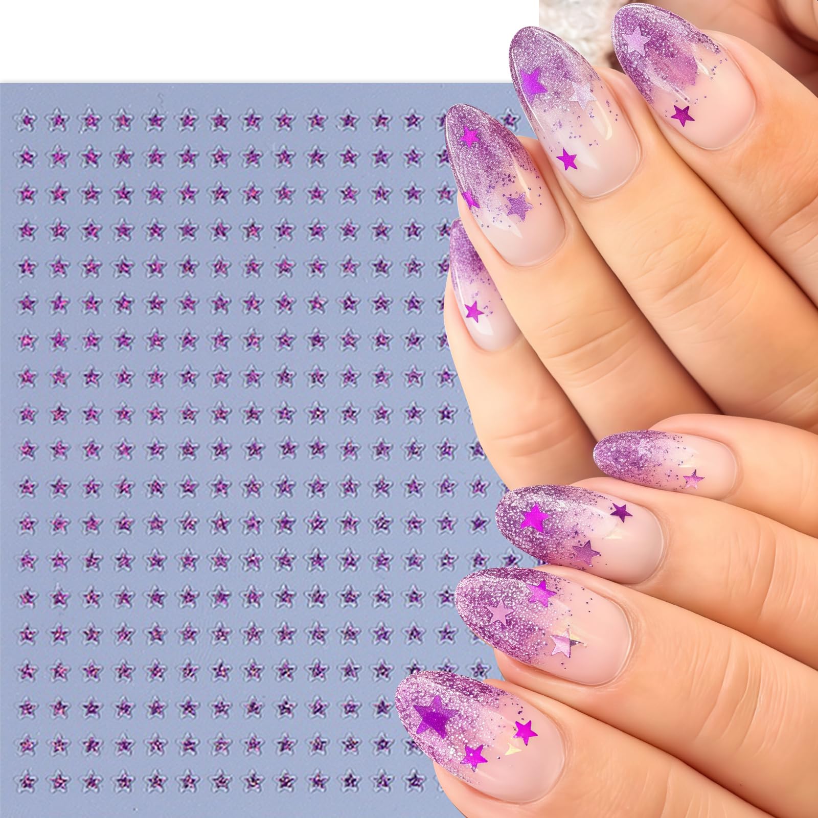 SHUXILIN pegatinas autoadhesivas para uñas: colocación rápida con pinzas.