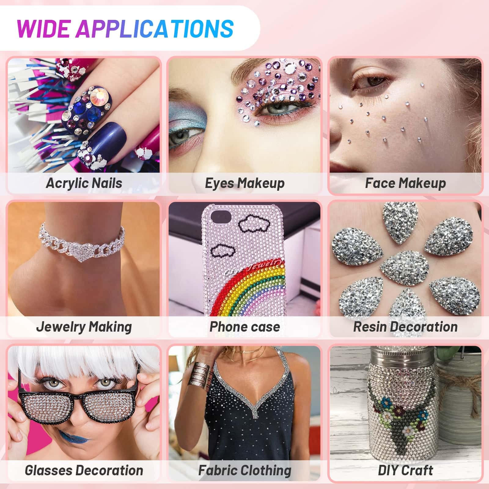 Kit de gemas Shynek en uso en piel, inspira looks para festivales.