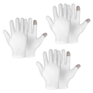Guantes Sibba con tacto sensible para usar dispositivos durante la hidratación.