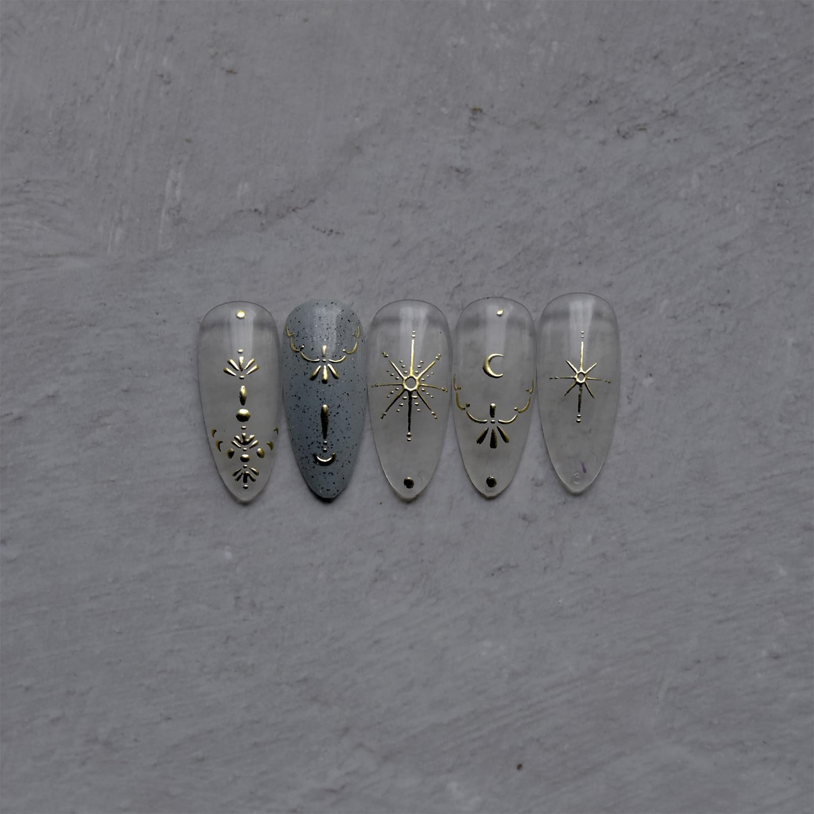 SiDreea detalles brillantes con luna y estrella para uñas con brillo sutil.
