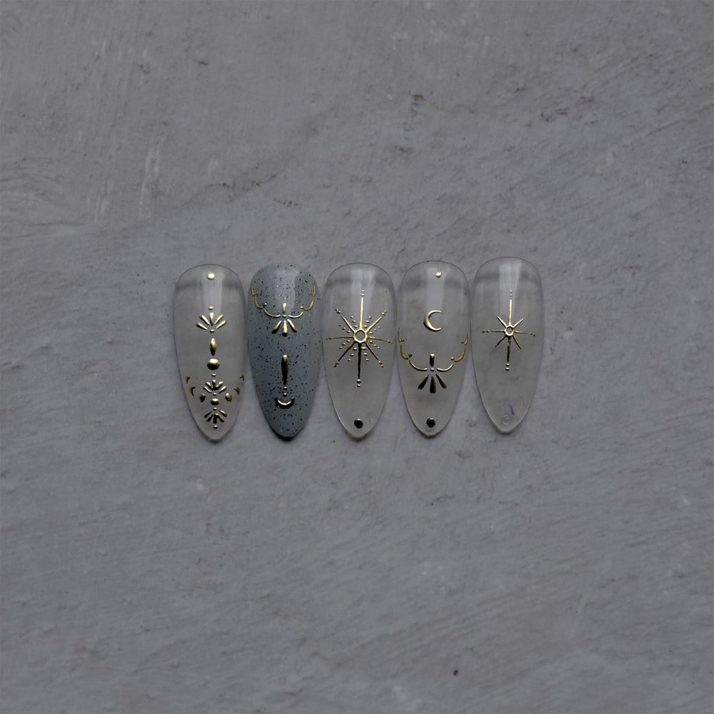 SiDreea detalles brillantes con luna y estrella para uñas con brillo sutil.