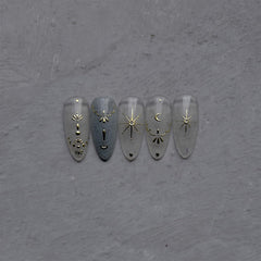 SiDreea detalles brillantes con luna y estrella para uñas con brillo sutil.