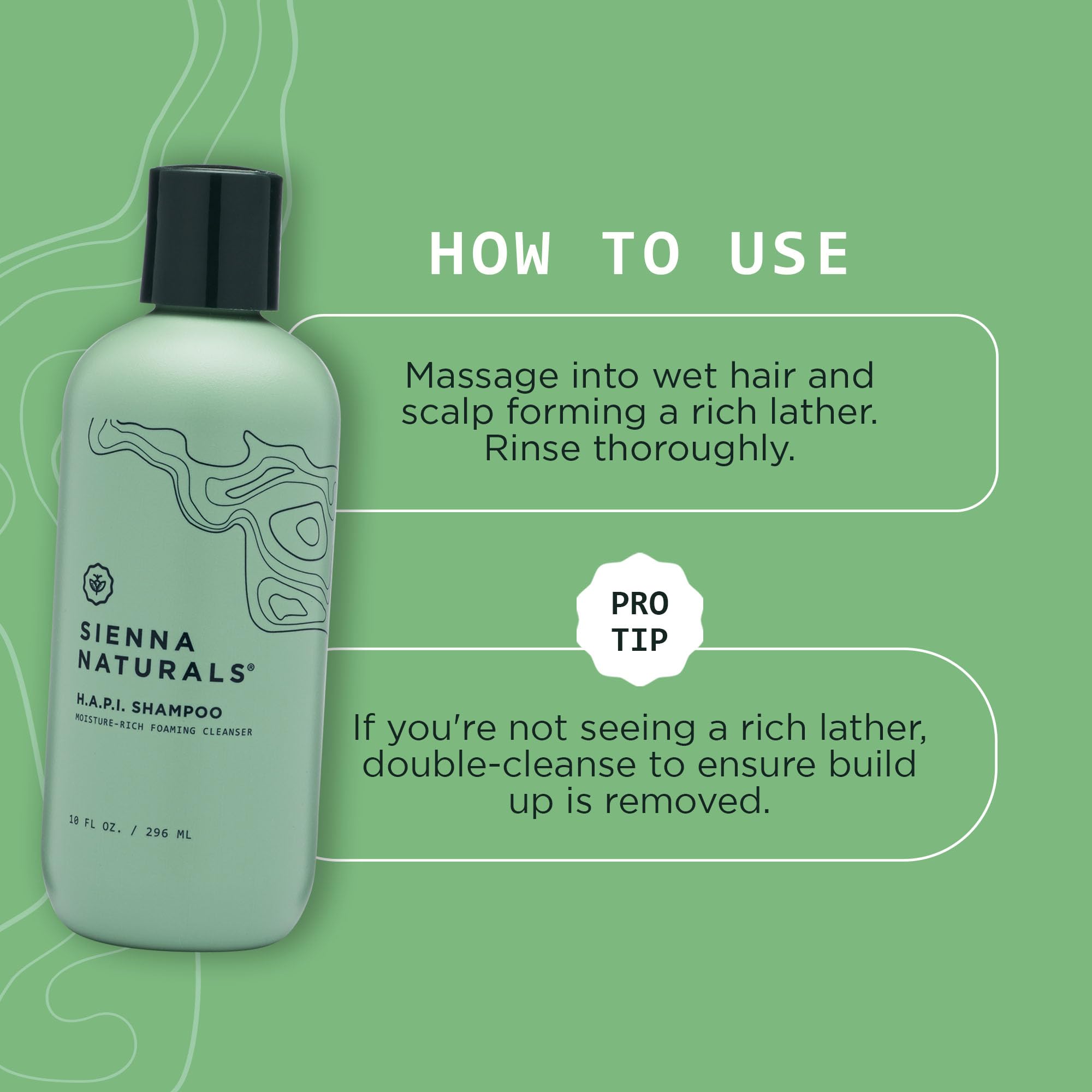 Sienna Naturals HAPI Shampoo desintoxicacion cuero cabelludo para limpieza suave y renovación