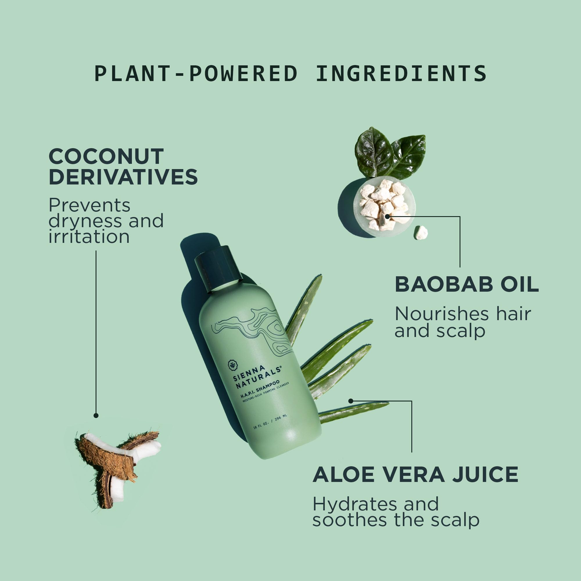 Sienna Naturals HAPI Shampoo hidratacion profunda para cabello seco y dañado