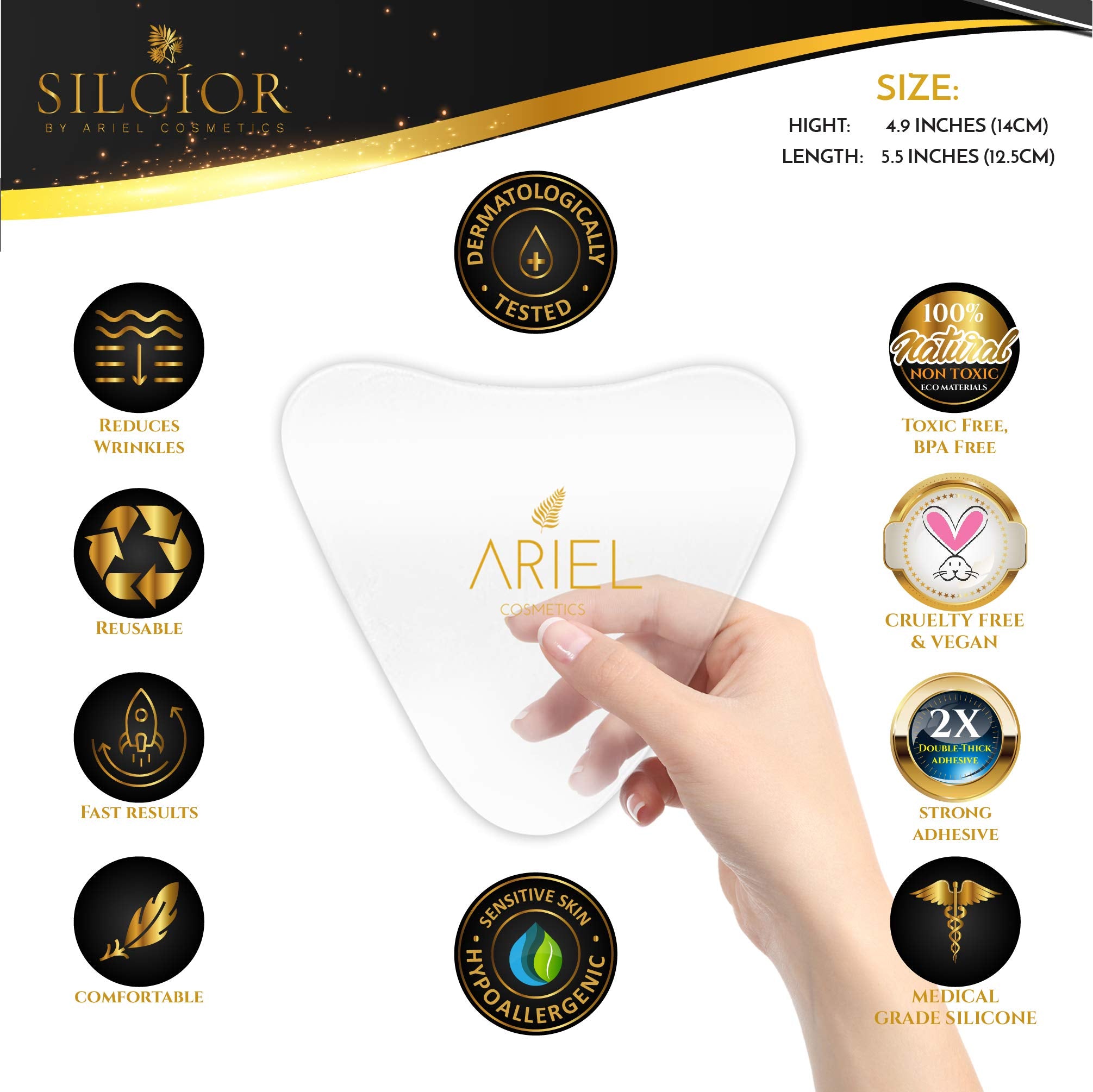 SILCÍOR almohadillas escote uso nocturno ayudan a mantener elasticidad y hidratación.