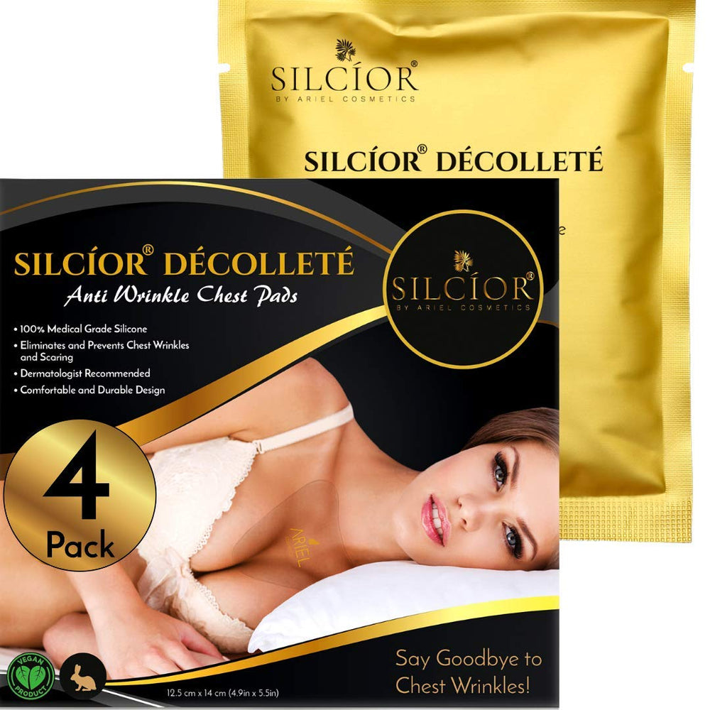 SILCÍOR conjunto de almohadillas para escote antiarrugas para uso nocturno cómodo.