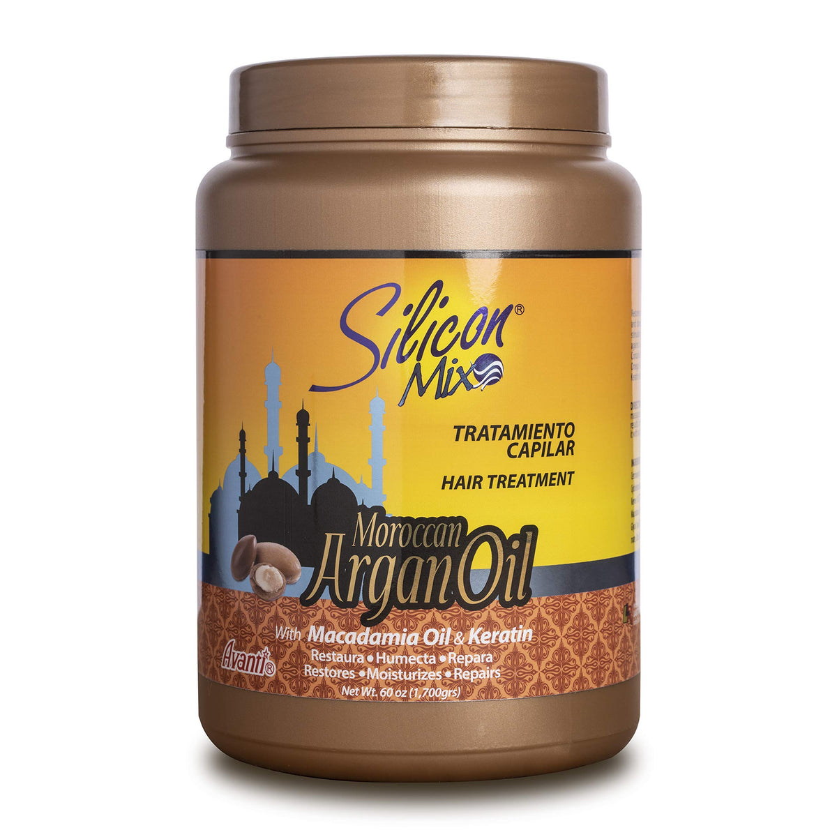 Silicon Mix Aceite de Argán Marroquí 60 oz: bote, brillo y nutrición para el cabello.