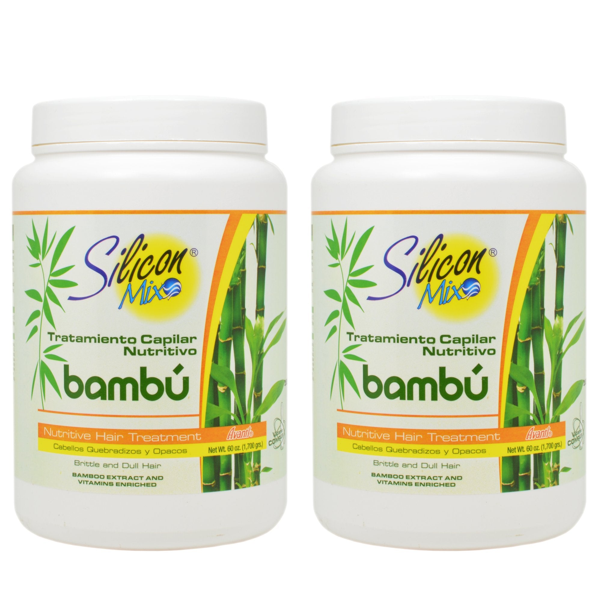 Silicon Mix Bambu botella 60oz, tratamiento nutritivo que regenera el cabello y facilita el peinado.