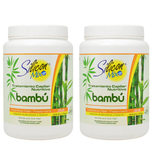 Silicon Mix Bambu botella 60oz, tratamiento nutritivo que regenera el cabello y facilita el peinado.
