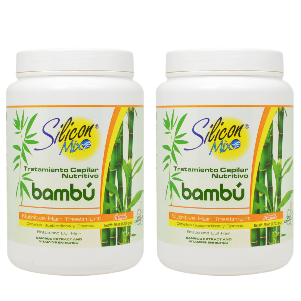 Silicon Mix Bambu botella 60oz, tratamiento nutritivo que regenera el cabello y facilita el peinado.