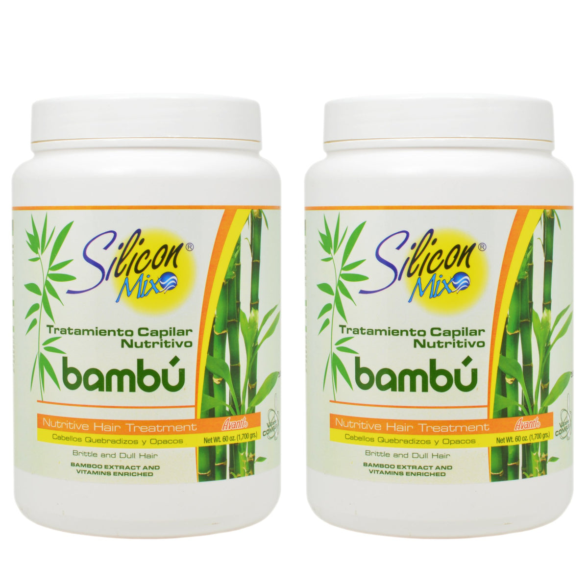 Silicon Mix Bambu botella 60oz, tratamiento nutritivo que regenera el cabello y facilita el peinado.