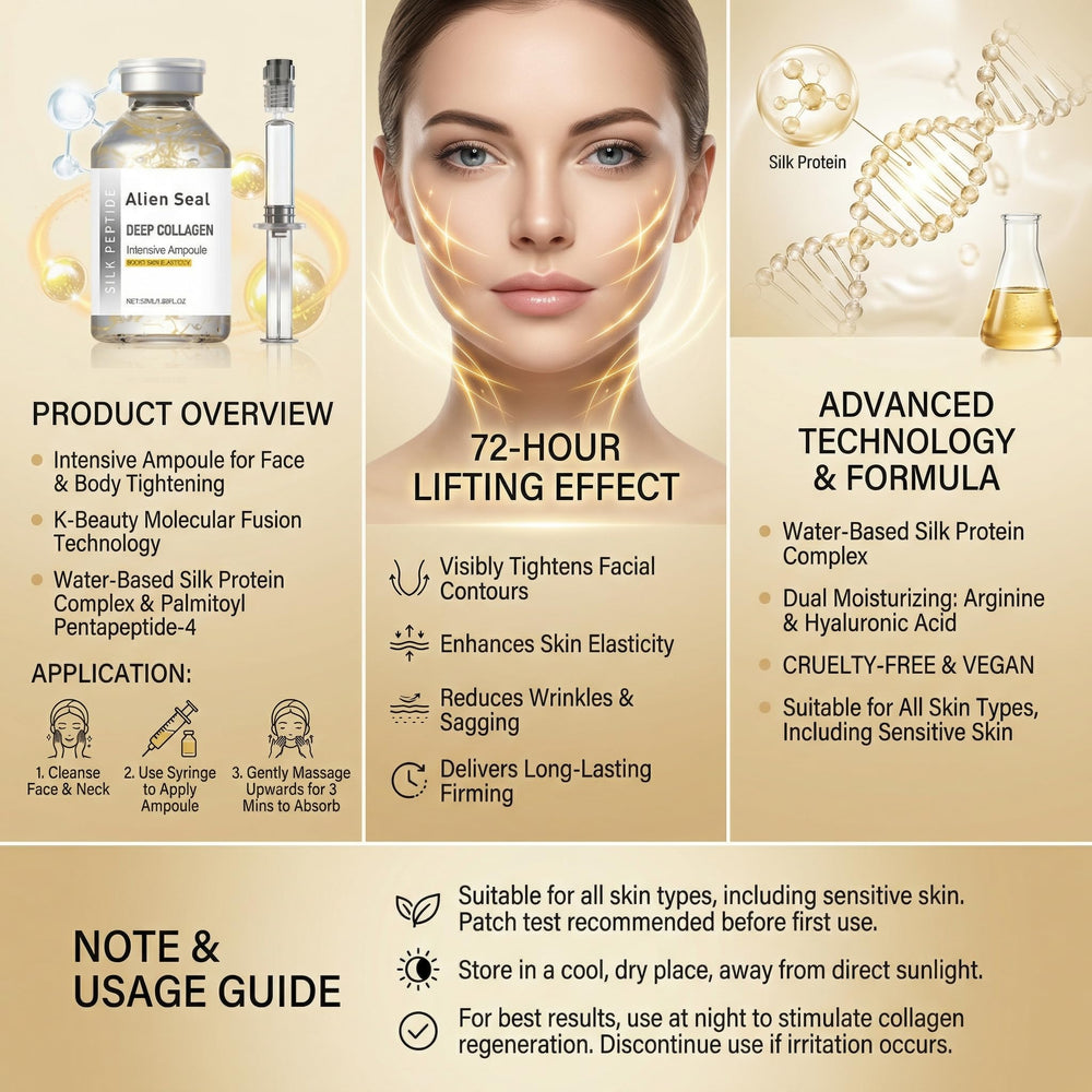 Silk Peptide Intensive Lifting Ampoule ideal para pieles sensibles con cuidado suave