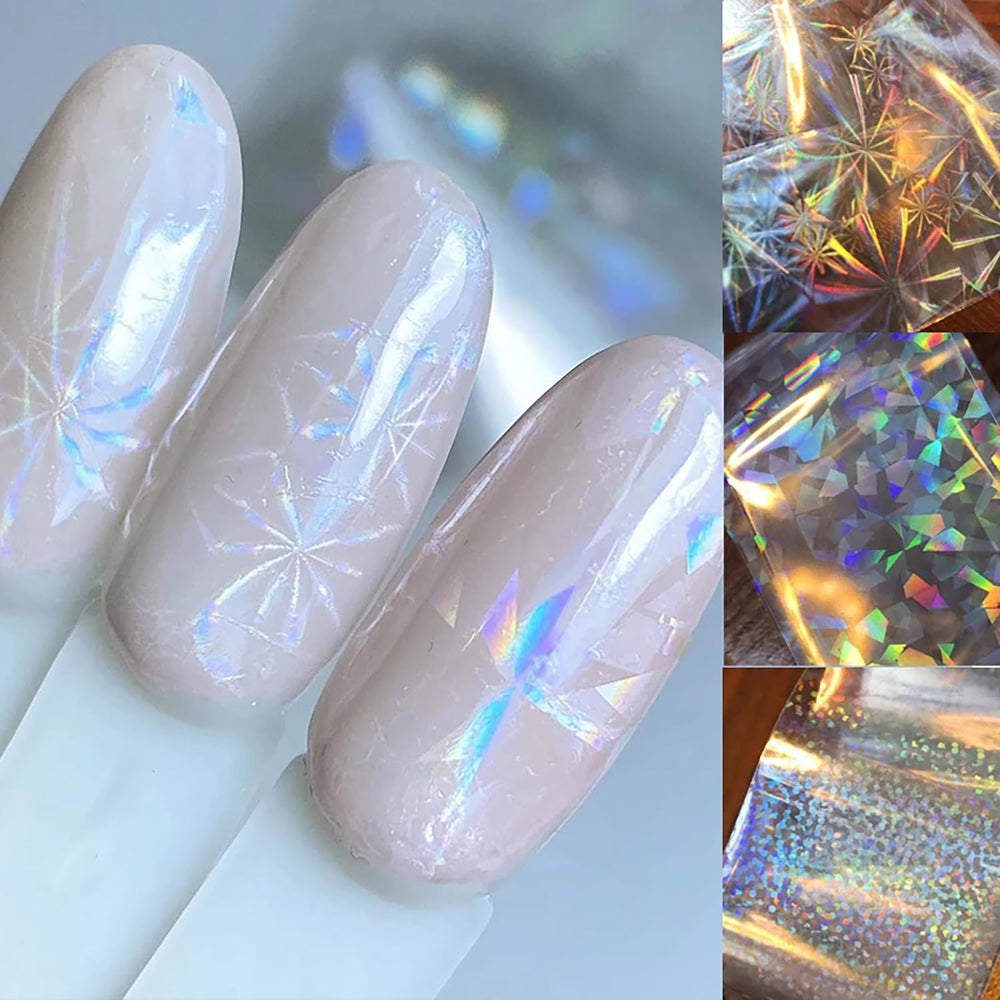 SILPECWEE Aurora: lámina holográfica con rayos láser para uñas modernas