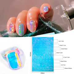 SILPECWEE diseños cuadrados aurora, estilo moderno para uñas.