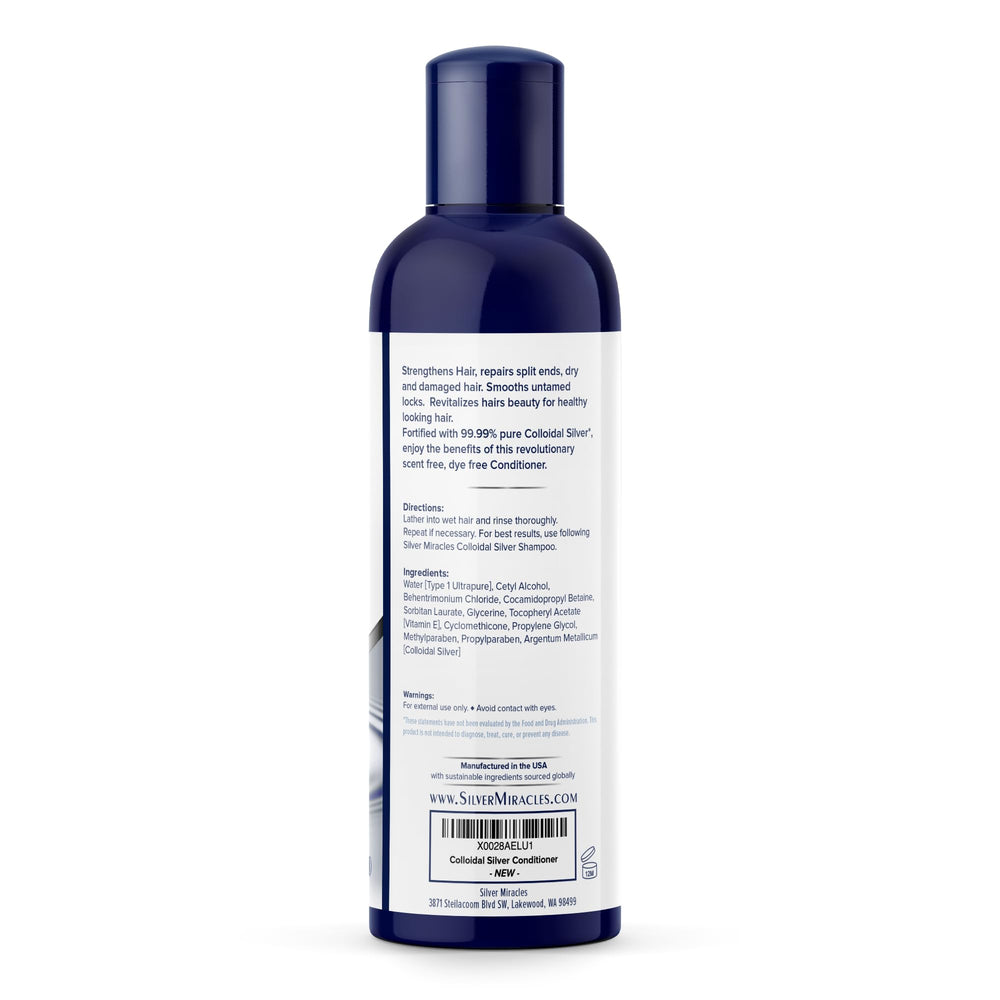 Aplicación suave para cabello brillante con acondicionador Silver Miracles de plata coloidal