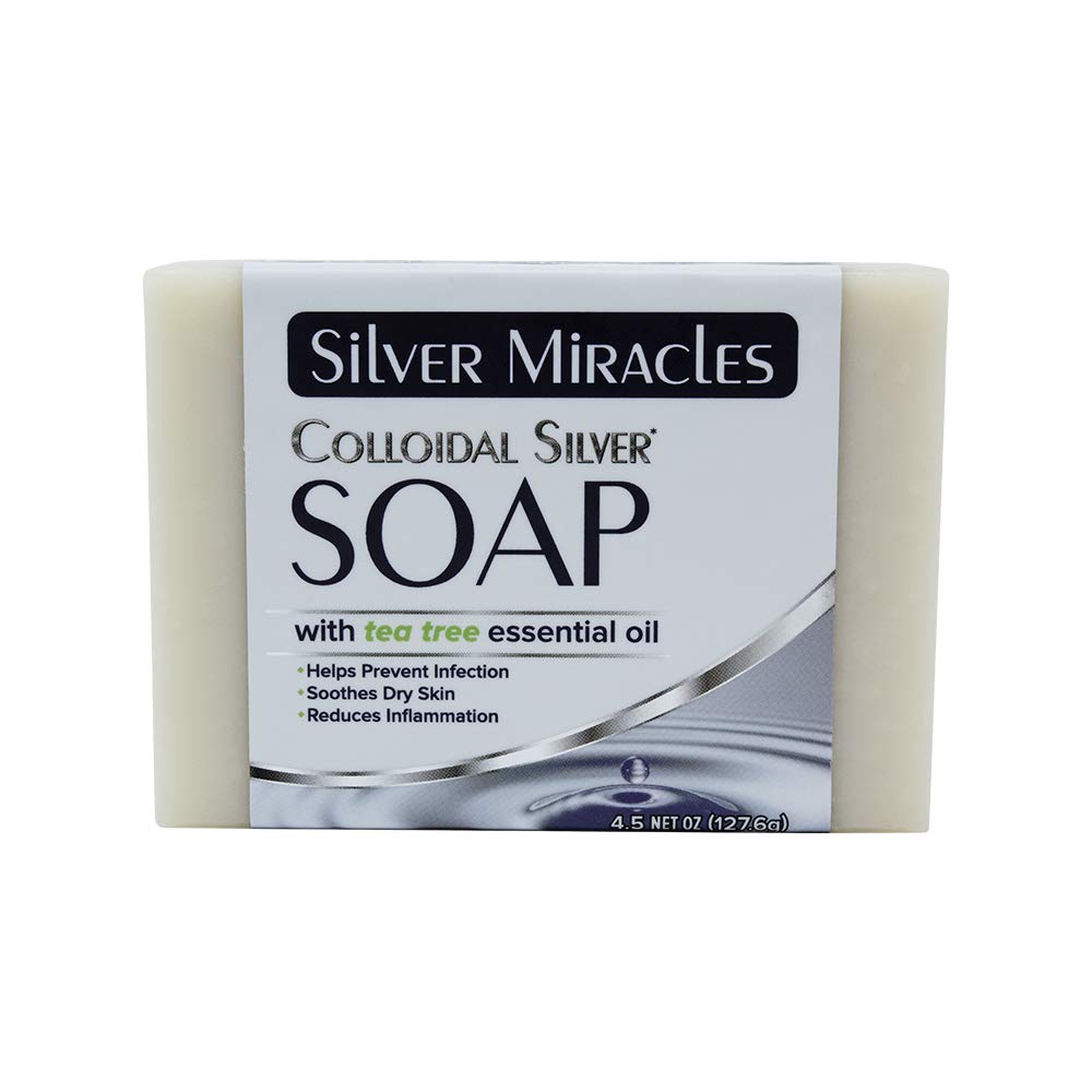 Jabón Silver Miracles con plata coloidal y árbol de té para piel sensible.
