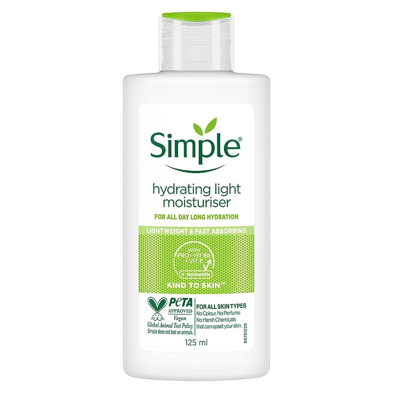 Simple Hidratante Ligero: botella de 125 ml para uso diario y suave hidratación.