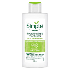 Simple Hidratante Ligero: botella de 125 ml para uso diario y suave hidratación.