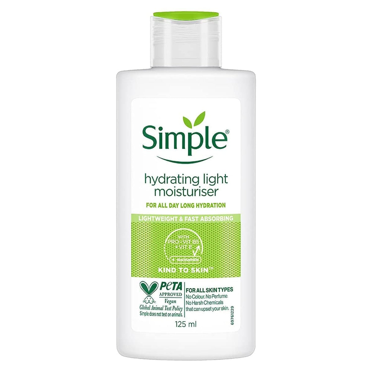 Simple Hidratante Ligero: botella de 125 ml para uso diario y suave hidratación.