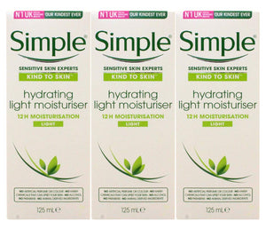 Simple Hidratante Facial, aplicación cremosa para hidratación prolongada en piel sensible.